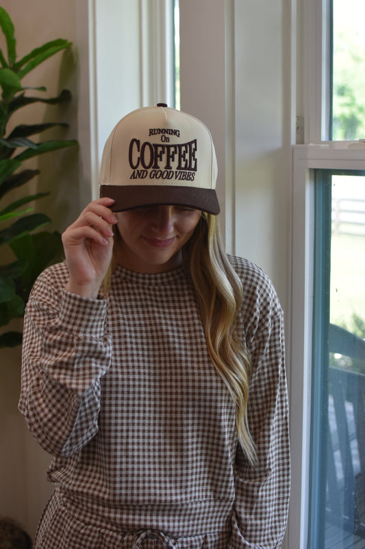Running on Coffee and Good Vibes Cap
