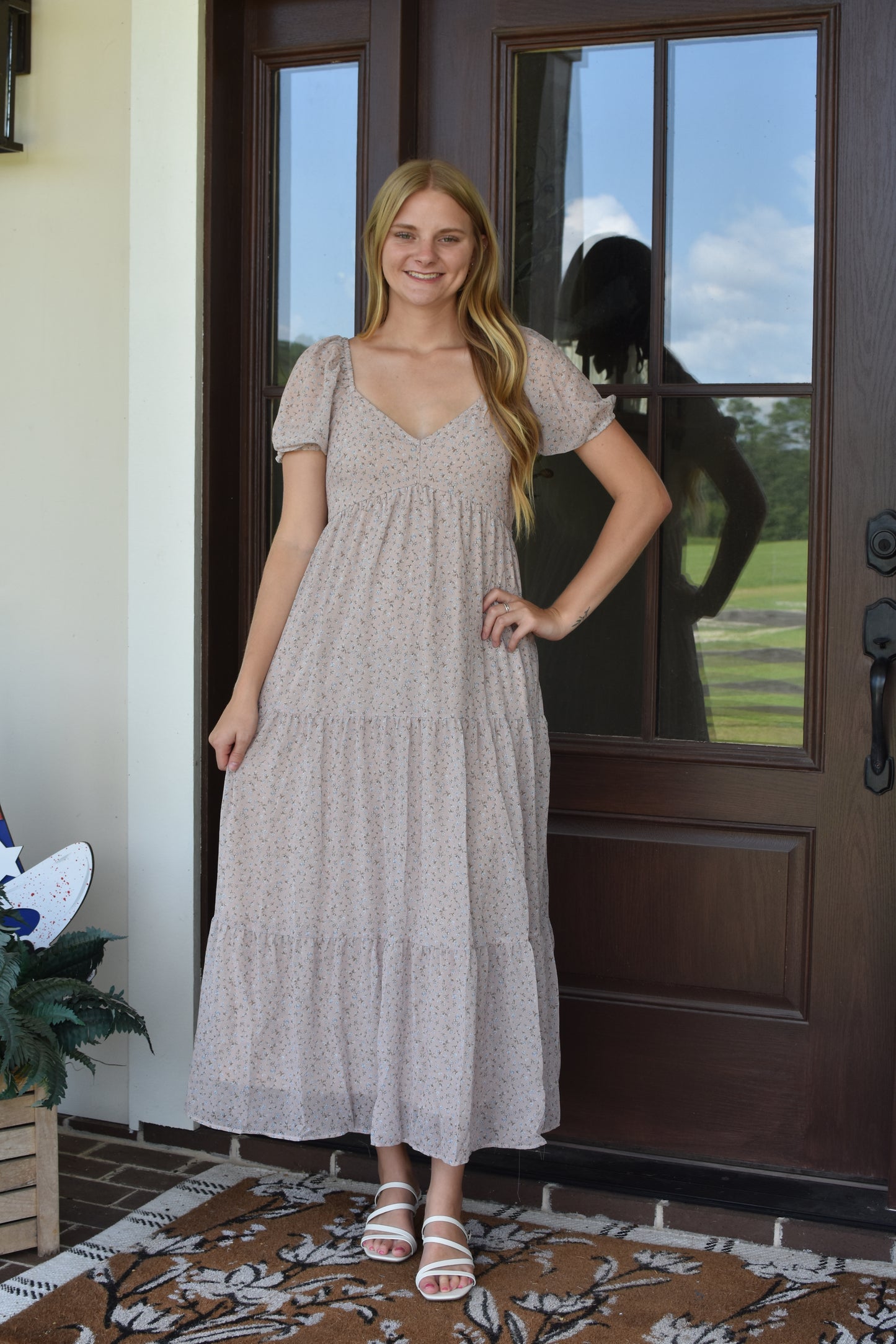 Dainty Pink Floral Midi