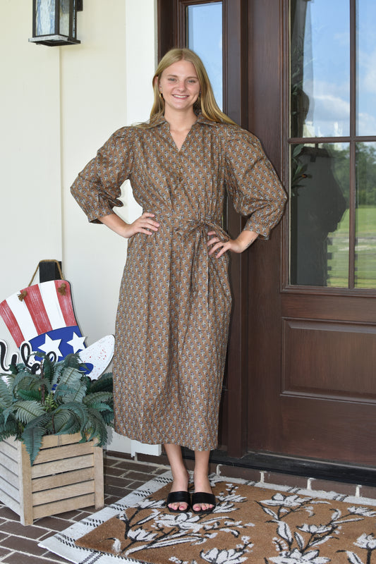 Mutli Floral Brown Midi