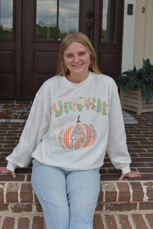 Patchwork Pumpkin Sweater