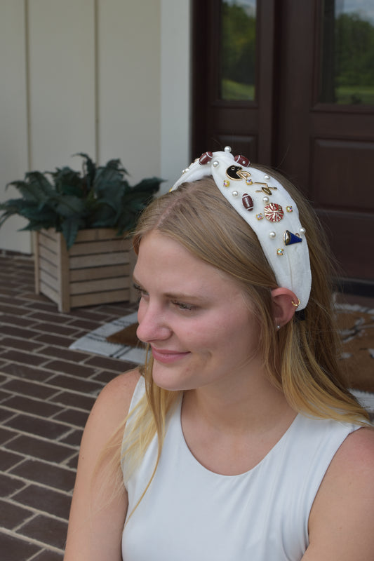 White Game Day Headband