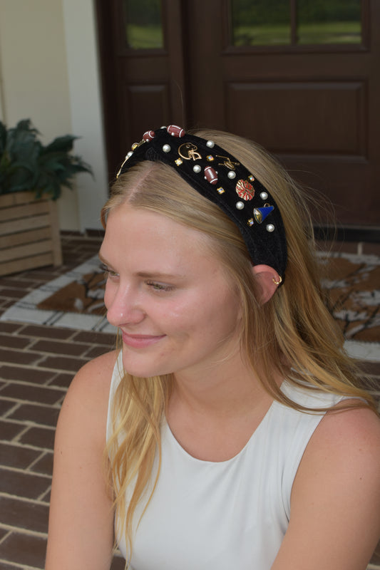 Black Game Day Headband