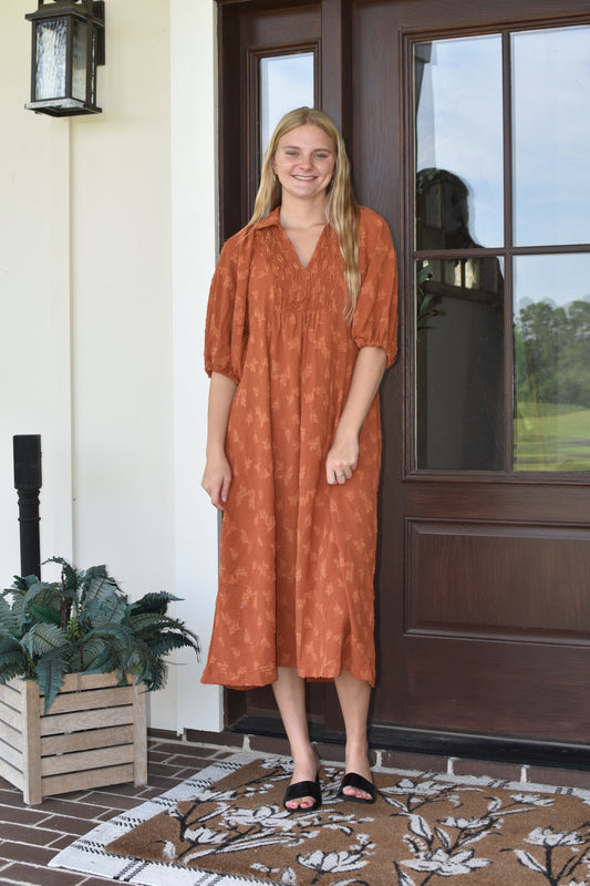 Rust Floral Midi