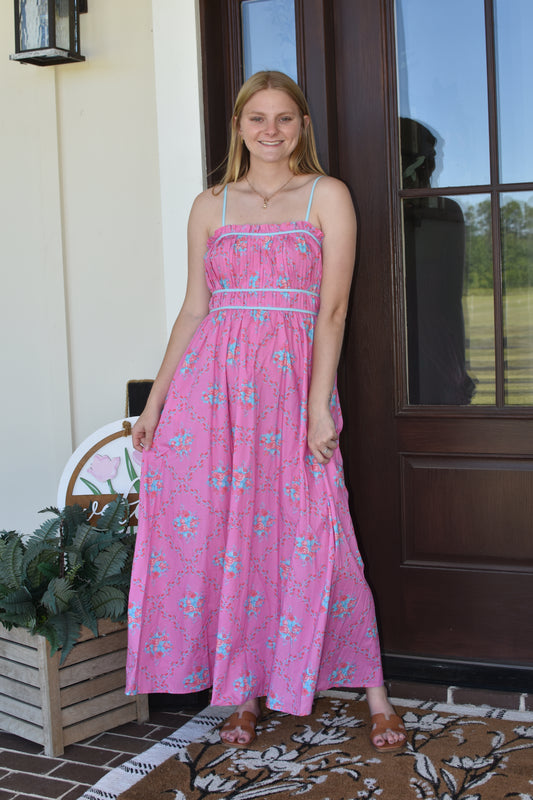 Floral Pleated Maxi