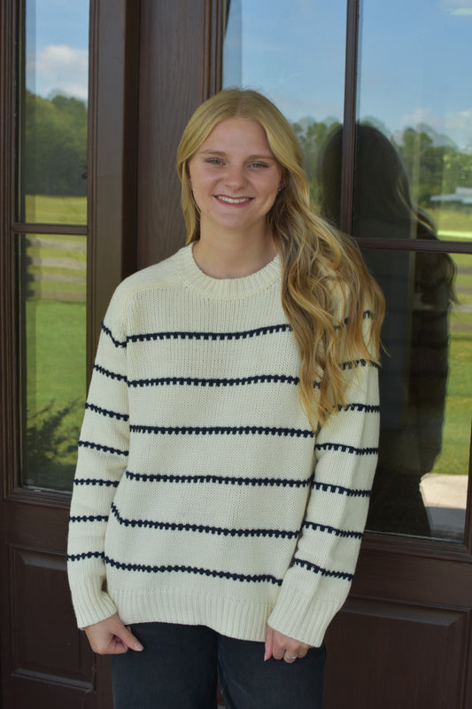 Navy Striped Sweater