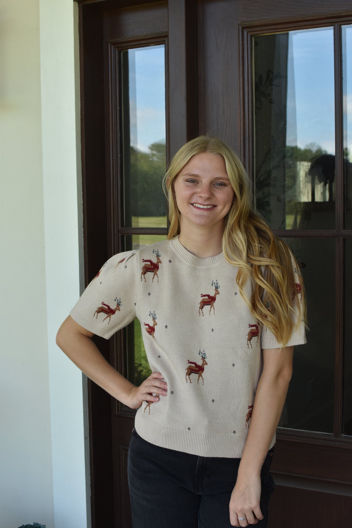 Cream Reindeer Sweater