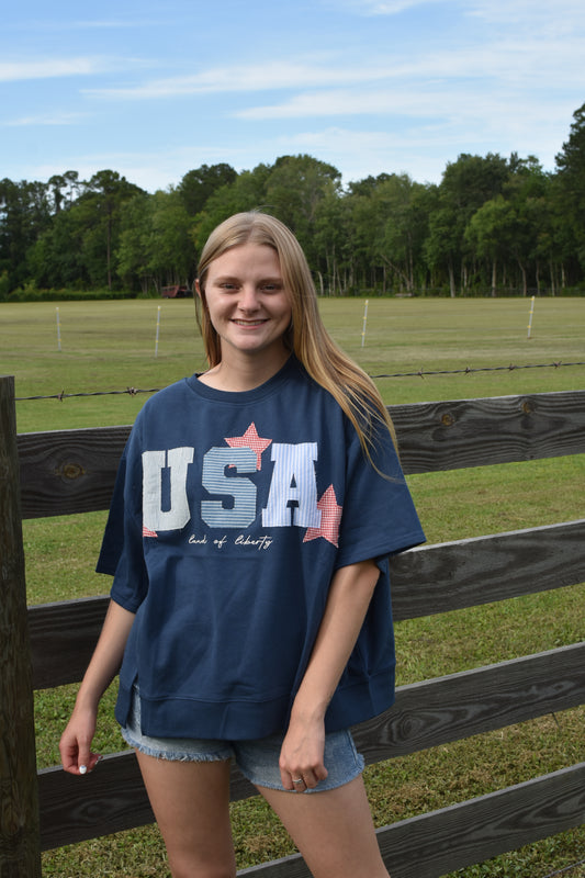 USA Patchwork Boxy Shirt