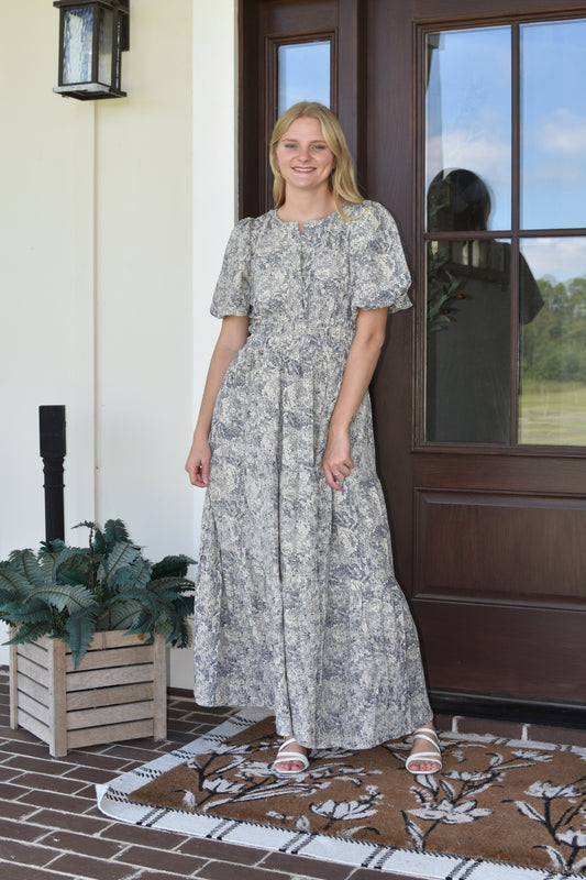 Baby Blue Floral Midi