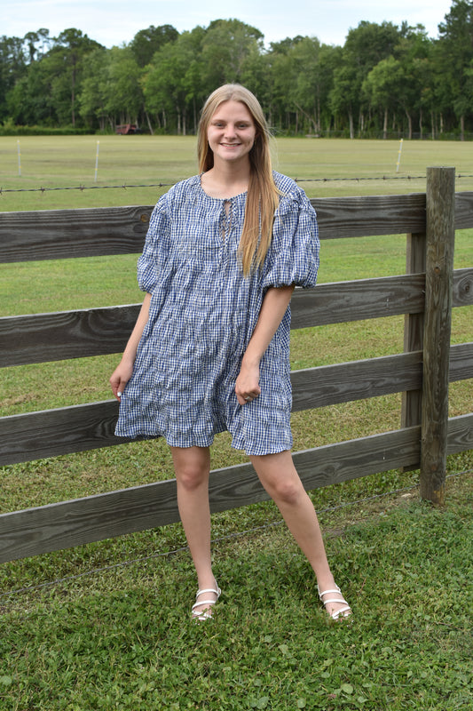 Royal Blue Plaid Mini
