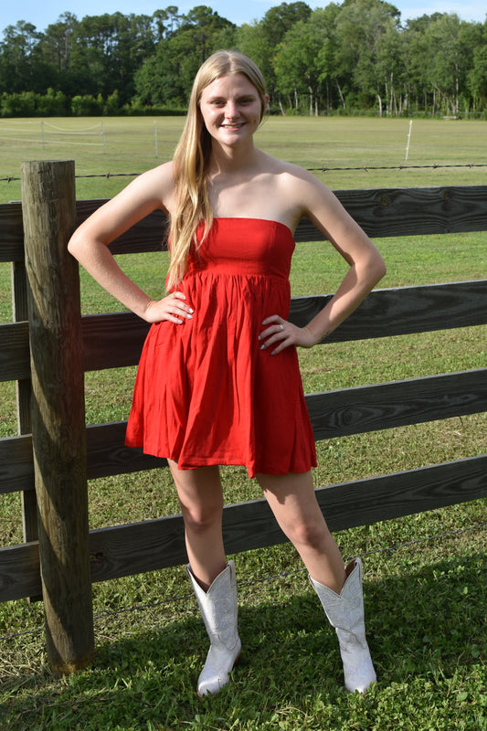 Red Babydoll Tube Dress