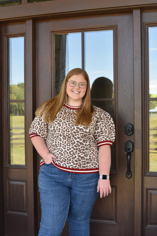 Cheetah Sweater Top