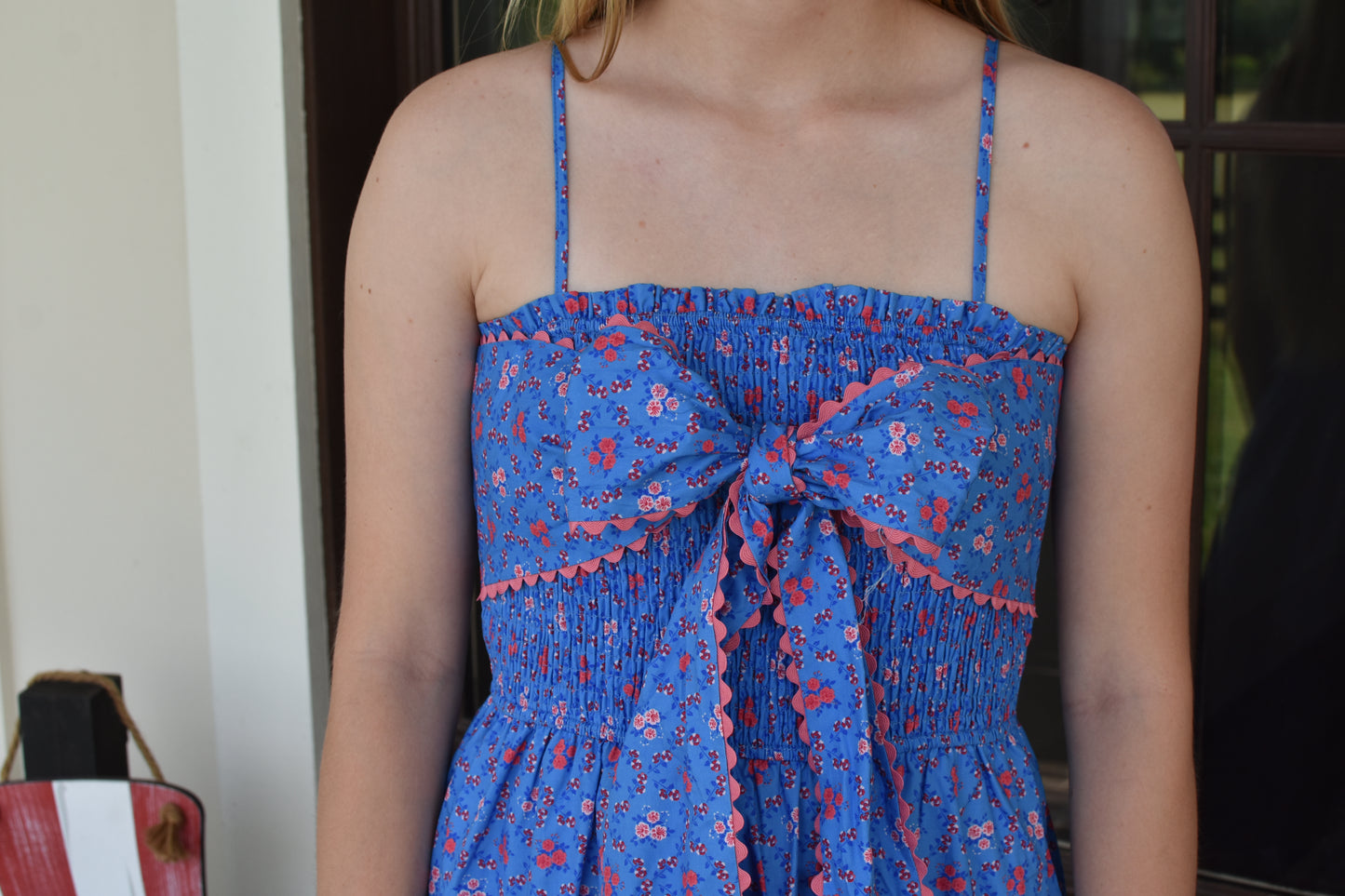 Blue Tie Bow Maxi