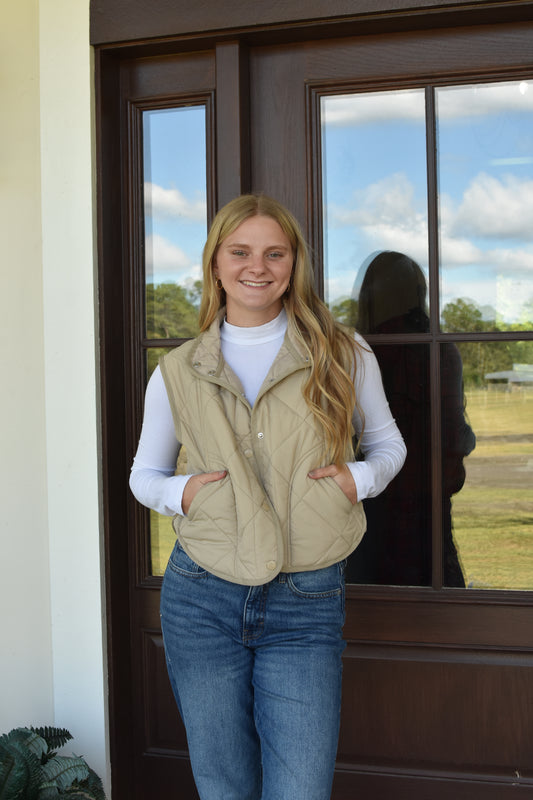 Tan Button Up Vest