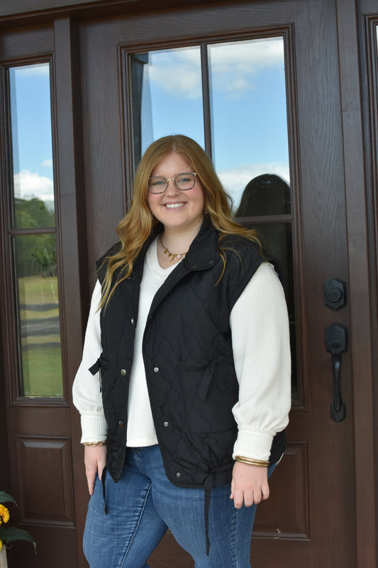 Black Puffer Vest, CURVY