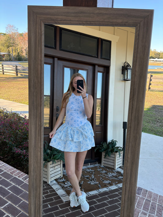 Blue Floral Active Knit Mini