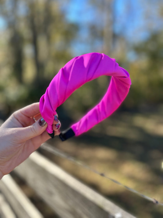 Hot Pink Satin Headband