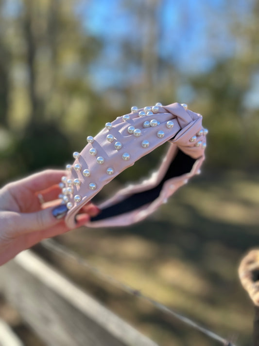 Pearl Leather Headband