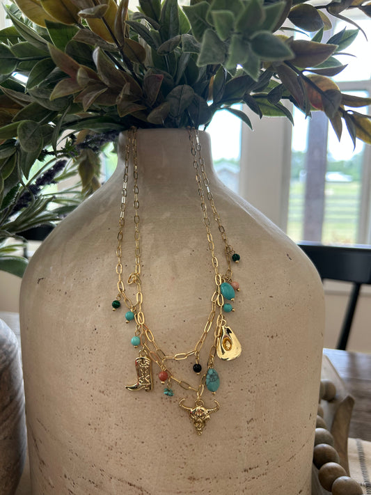 Aqua Charm Necklace
